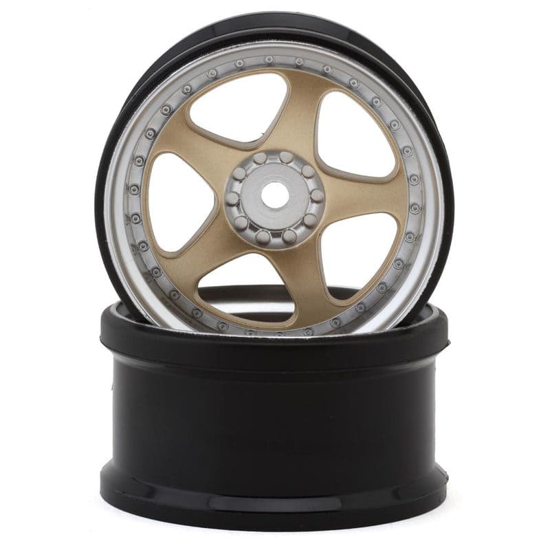 Hayashi Garage NIZ 5-Spoke Multipiece Style 1/10 Drift Wheels (Gold) (6mm Offset) HG-20166