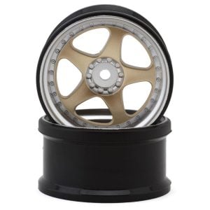 Hayashi Garage NIZ 5-Spoke Multipiece Style 1/10 Drift Wheels (Gold) (2) (8mm Offset) w/12mm Hex