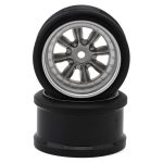 Hayashi Garage Pana 8-Spoke Multipiece Style 1/10 Drift Wheels (Gunmetal) (2) (6mm Offset) w/12mm Hex