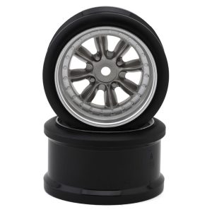 Hayashi Garage Pana 8-Spoke Multipiece Style 1/10 Drift Wheels (Gunmetal) (2) (6mm Offset) w/12mm Hex