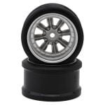 Hayashi Garage Pana 8-Spoke Multipiece Style 1/10 Drift Wheels (Gunmetal) (8mm Offset) HG-20328