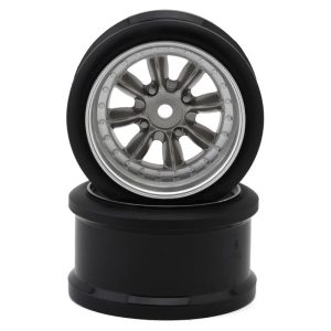 Hayashi Garage Pana 8-Spoke Multipiece Style 1/10 Drift Wheels (Gunmetal) (8mm Offset) HG-20328