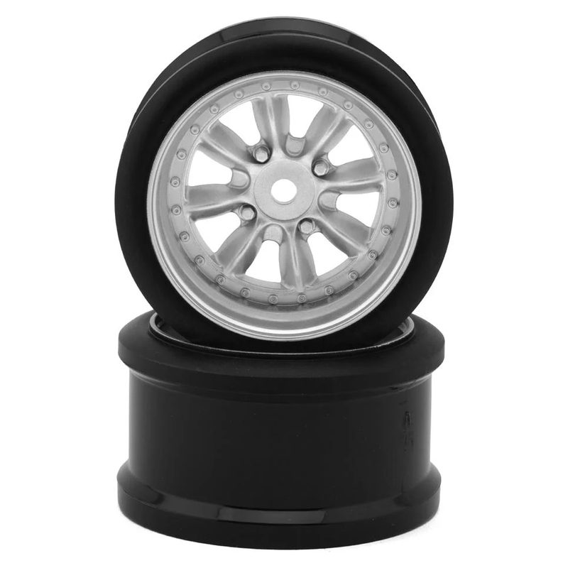 Hayashi Garage Pana 8-Spoke Multipiece Style 1/10 Drift Wheels (Silver) (8mm Offset) HG-20418