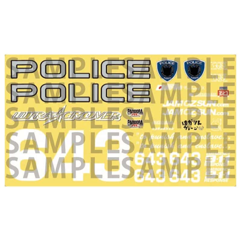Pandora RC 1/10 Scale Decal Sheet (Police) (Miniature Scale Drift Accessory)