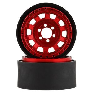 Vanquish Products KMC KM236 Tank 2.2" Beadlock Crawler Wheels (Red) (2)