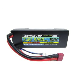 Common Sense RC Lectron Pro 7.4V 5200mAh 100C Lipo Battery 2S5200-100D