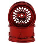DS Racing Element Mesh 1/10 Drift Wheels (Red Chrome) (2) (Adjustable Offset) w/12mm Hex DSC-DE-333