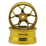 DS Racing Feathery Split Spoke Drift Wheels (Gold Hi Gloss) (2) (6mm Offset) w/12mm Hex DS-5Y2-6B-GDC