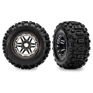 Traxxas Maxx 2.8" Black Chrome Wheels & Sledgehammer Tires (2) TRA8972-BLKCR