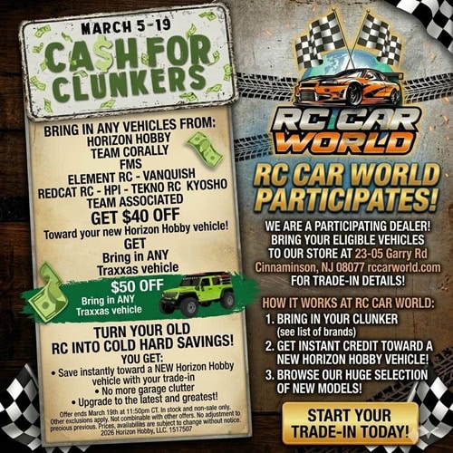 Trade Up Your Ride: Horizon Hobby Announces "Cash for Clunkers" Trade-In Event