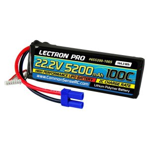 Lectron Pro 22.2V 5200mAh 100C Lipo Battery with EC5 Connector
