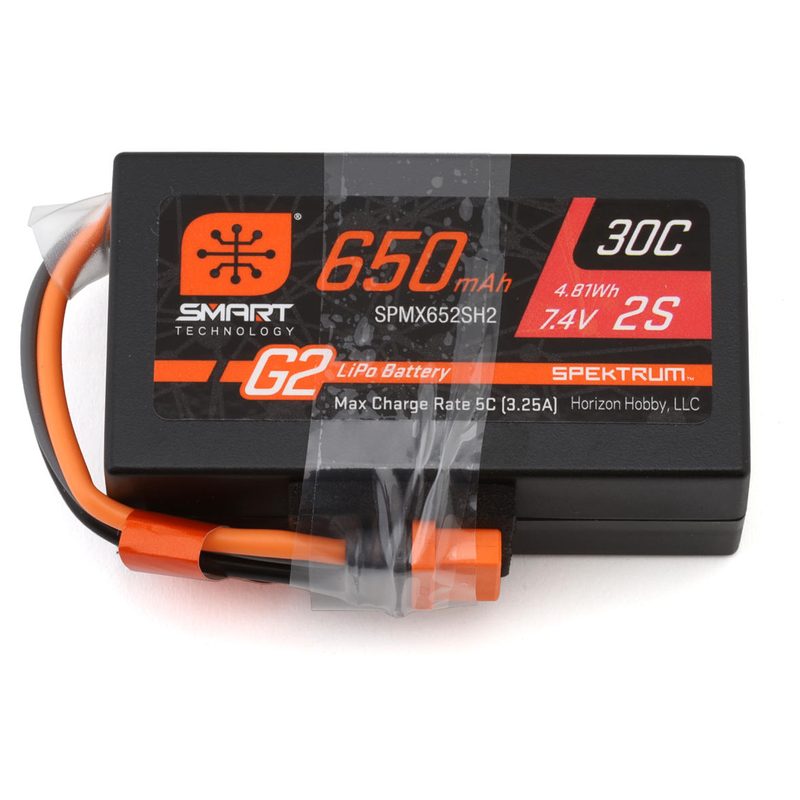 Spektrum RC 2S 30C Smart G2 LiPo Battery (7.4V/650mAh) w/IC2 Connector SPMX652SH2