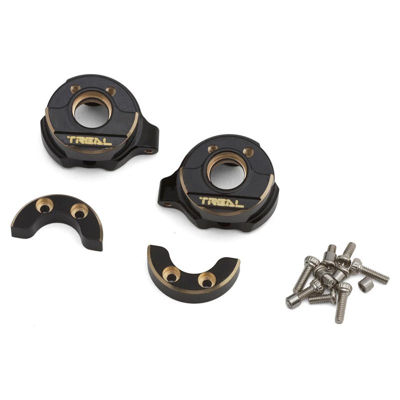 Treal Hobby SCX30 Brass Steering Knuckles Black (2) 7.75g ea TLHTSCX30-06