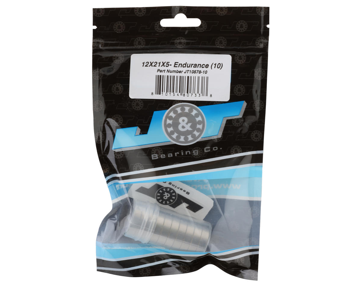 J&T Bearing Co 12x21x5mm Endurance Ball Bearings (10) JT10578-10