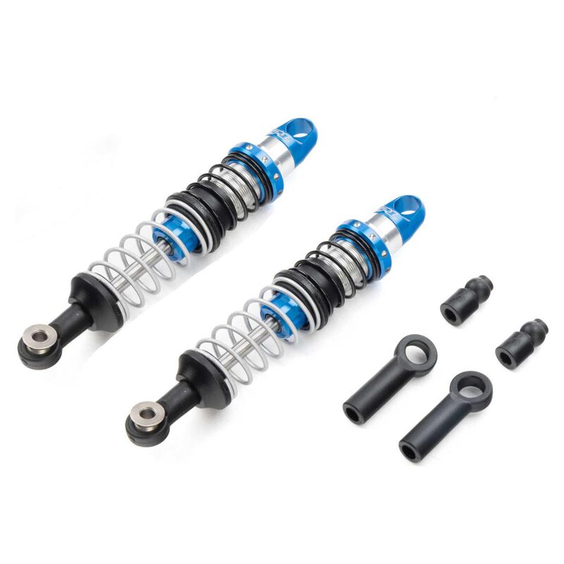 pro6316-03 Pro-Line Pro-Spec Scaler Aluminum Oil-Filled Threaded Dual-Spring Crawler Shocks Silver/Blue 80-85mm pro631603
