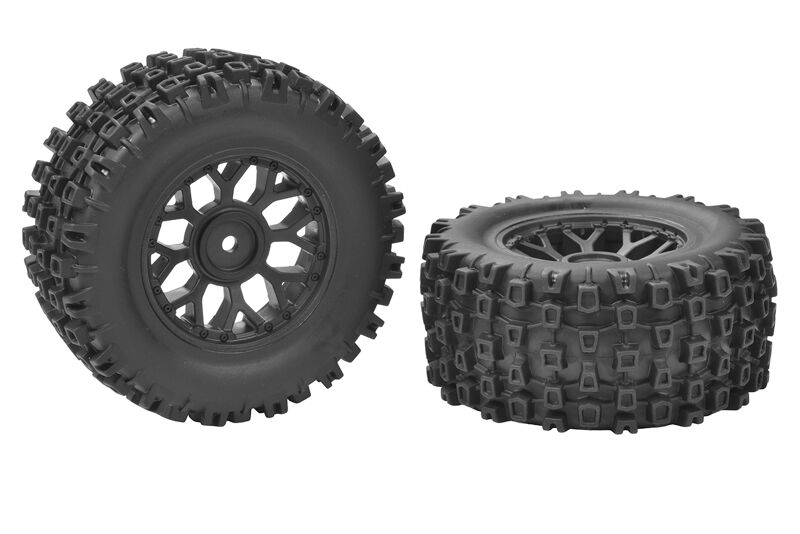 Team Corally Tire Set Glued Black Rims Furago XD C-00230-0070