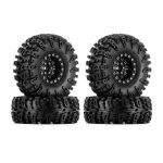 Injora 1.3" Black Aluminum Wheel & Swamp Claw Tire Set