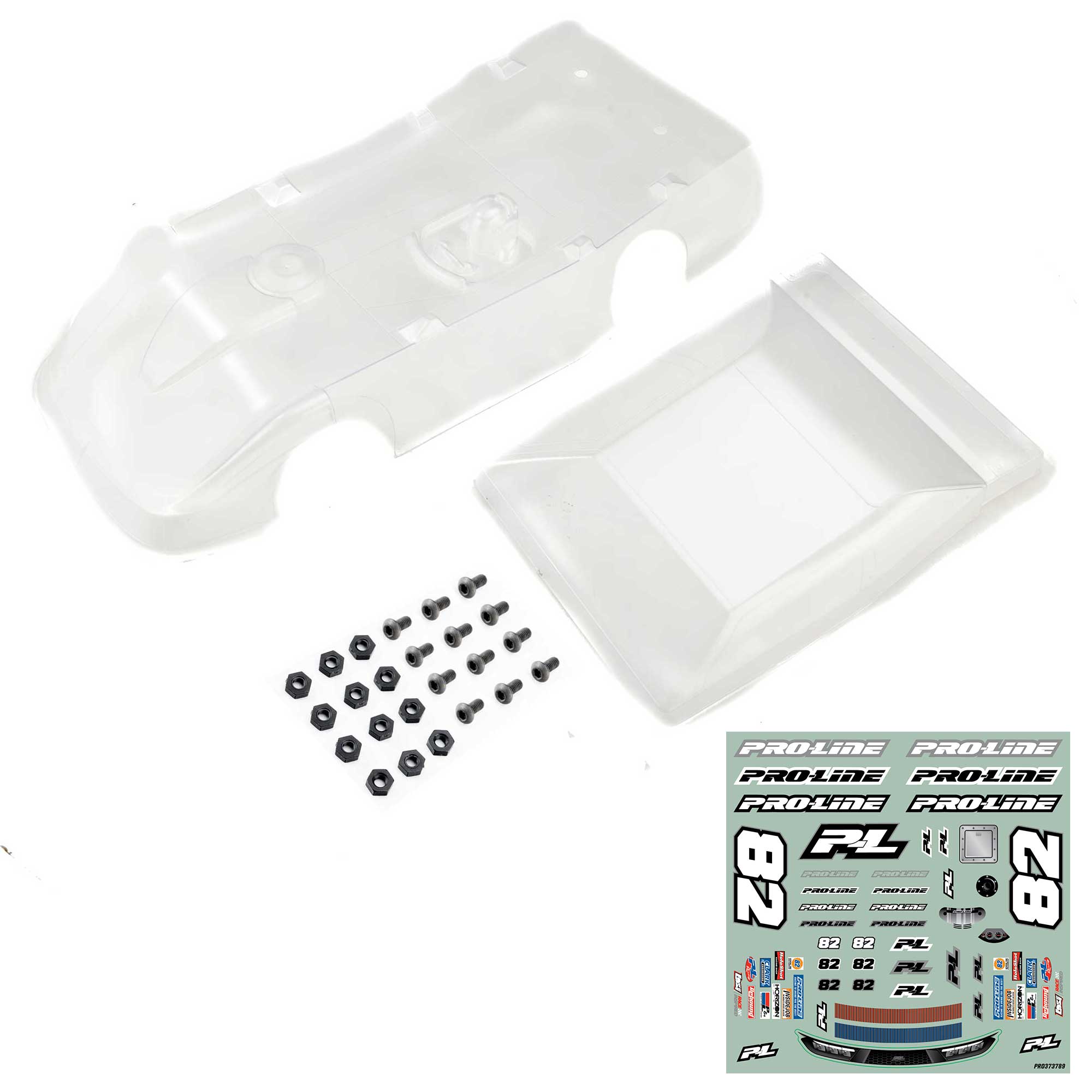 Pro-Line Racing 1/12 Pre-Cut Dirt Late Model Tombstone Hi-Performance Clear Body: Losi GROM ALM and NASCAR Body (Clear)