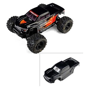 Pro-Line Racing 1/16 Pre-Cut Truck Body Tough Color Black: Traxxas Mini Maxx Pre-Painted