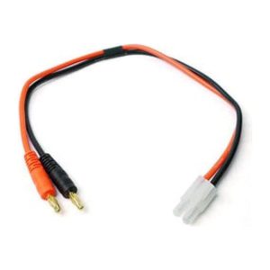 Racers Edge Charge Adapter: Male Tamiya to Male 4mm Bullets 300mm RCE1619