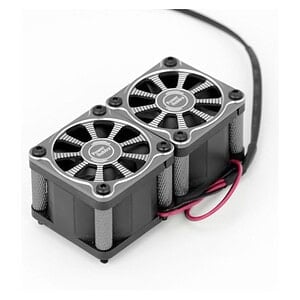 PowerHobby Twister Twin / Dual 40mm 1/8 1/5 Motor Aluminum Cooling Fan Black PHBPHF116BLACK
