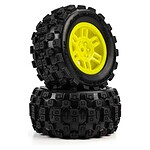 Pro-line Badlands MX F/R Tires MTD 12mm Yellow Split Six for Arrma Mini Kraton