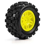 Pro-line Badlands MX F/R Tires MTD 12mm Yellow Split Six for Arrma Mini Kraton