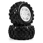 Pro-line Badlands MX Front/Rear MT Tires Mounted 12mm White Split Six (2) for Arrma Mini Kraton