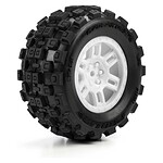 Pro-line Badlands MX Front/Rear MT Tires Mounted 12mm White Split Six (2) for Arrma Mini Kraton