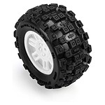 Pro-line Badlands MX Front/Rear MT Tires Mounted 12mm White Split Six (2) for Arrma Mini Kraton