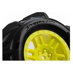 Pro-line Dumont Front/Rear Paddle Tires Mounted 12mm Yellow Split Six (2) for Arrma Mini Kraton