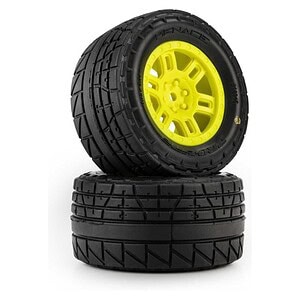 Pro-Line Menace Street Tires & Yellow Split Six Wheels for Arrma Mini Kraton
