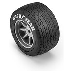 Goodyear Blue Streak VTA Rear Tires Mounted 8mm Gray Wheels (2) for Losi NASCAR Racecar PRO1036410