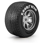 Goodyear Blue Streak VTA Rear Tires Mounted 8mm Gray Wheels (2) for Losi NASCAR Racecar PRO1036410