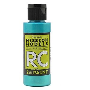 Mission Models Water-based RC Iridescent Turquoise Paint Airbrush Ready 2oz MMRC-035