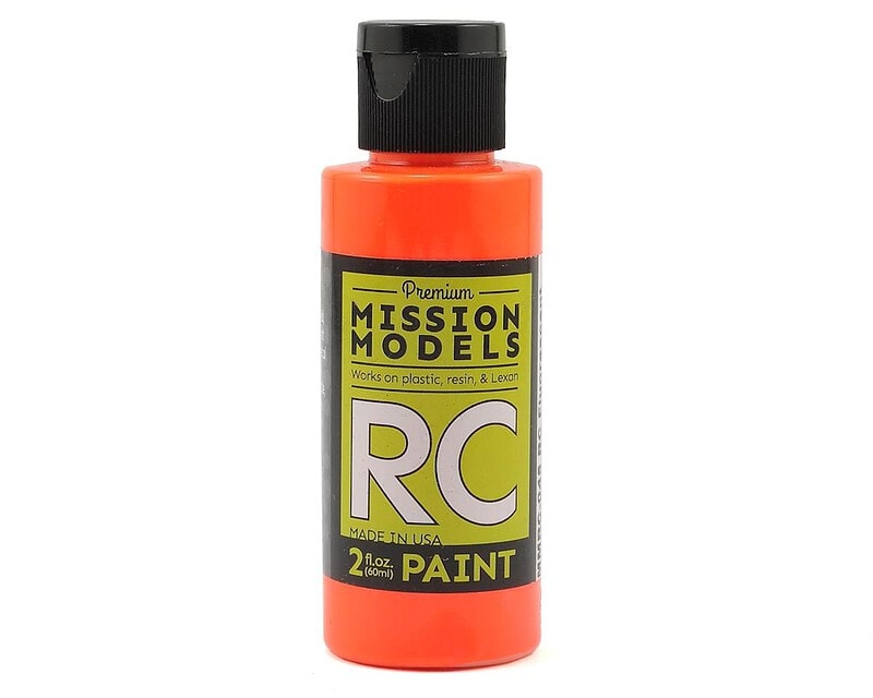 Mission Models Water-based RC Fluorescent Racing Orange Paint Airbrush Ready 2oz MMRC-045