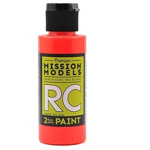 Mission Models Water-based RC Fluorescent Racing Red Paint Airbrush Ready 2oz MMRC-046