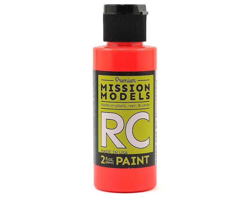miommrc-046.jpg Mission Models Water-based RC Fluorescent Racing Red Paint Airbrush Ready 2oz MMRC-046