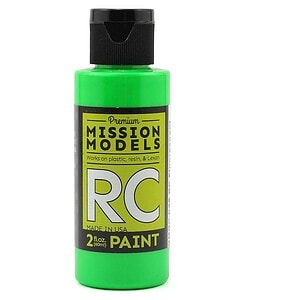 Mission Models Water-based RC Fluorescent Racing Green Paint Airbrush Ready 2oz MMRC-048