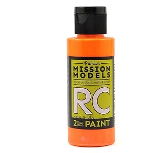 Mission Models Water-based RC Fluorescent Racing Bright Orange Paint Airbrush Ready 2oz MMRC-050