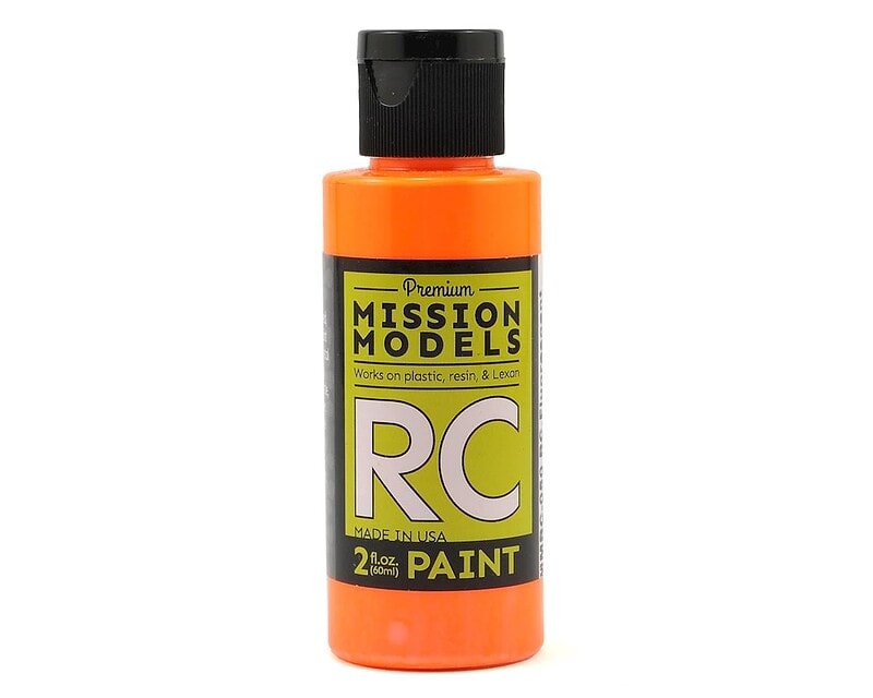 Mission Models Water-based RC Fluorescent Racing Bright Orange Paint Airbrush Ready 2oz MMRC-050