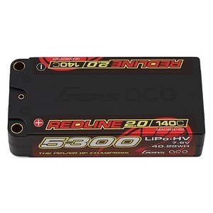 Gens Ace Redline 2.0 2S Shorty LiHV Battery 140C (7.6V/5300mAh) w/5mm Bullets GEA53002S14D5