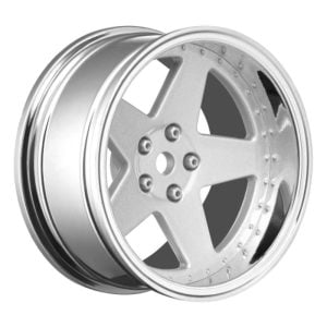 Louise R/C 5 Spoke Matte Silver 1/10 Drift Wheel, 2, 4, 6, 8mm Offset, 12mm Hex, 4pcs