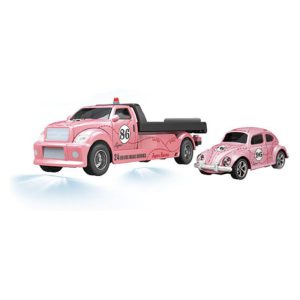 1/64 scale RC PRO R/C tow truck with Beetle in pink.