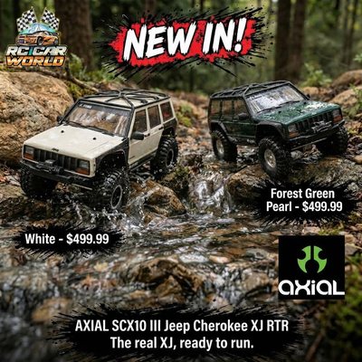 New In: Axial SCX10 III Jeep Cherokee XJ RTR White and Green 1 New In: Axial SCX10 III Jeep Cherokee XJ RTR White and Green