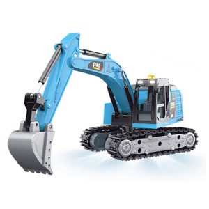 1/64 RC PRO R/C Micro Excavator with App Control in light blue.