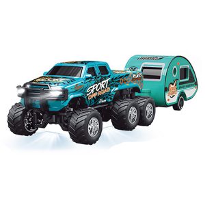Blue 1/64 RC PRO R/C 6-wheel Truck with Trailer and App Control.