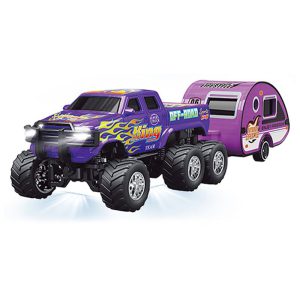 1/64 RC PRO R/C purple 6-wheel Truck with Trailer and App Control.
