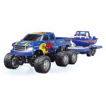 1/64 RC PRO Ford 6-wheeler R/C Truck with Boat and App Control Blue