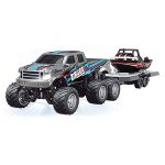 1/64 RC PRO Ford 6-wheeler R/C Truck with Boat and App Control Gray